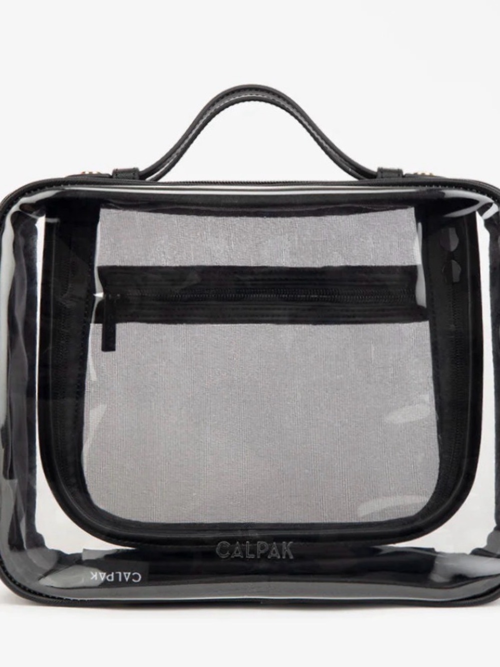 Calpak Large Clear Cosmetics Case in Black